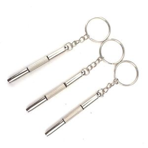 DHL Gratis frakt Hot Sale Mini 3 i 1 KeyChain Screwdriver Mobile Gelglas solglasögon Titta på reparationssatsverktyg LX6273