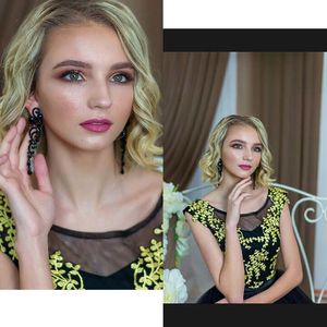 Fashion-Long Earrings Angel Wings Rhinestone Crystal Earrings Black Fashion Jewelry Earrings for Women Dress 2018 New ersh70 S914
