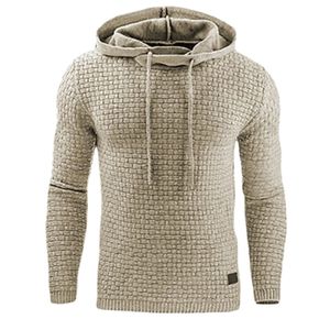 Erkek Kazak Katı Kapitone Jakarlı Moda Hoodie Slim Fit Casual Kazak