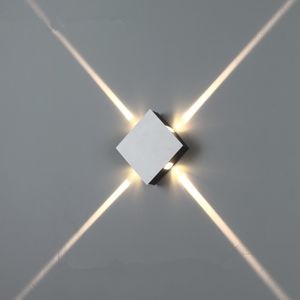 12 W LED Duvar Lambası Led Spot Işık Modern Kare Ev Dekorasyon Işık Dört Yan Parlak LED Duvar Işık İç Aydınlatma 1 adet