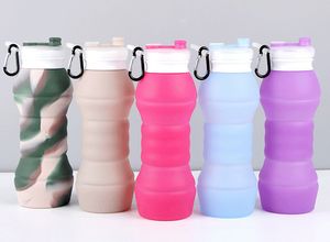 The latest 18.6OZ Drinkware foldable food grade safety silicone outdoor sports bottle travel milk coffee cup, variety of styles to choose from