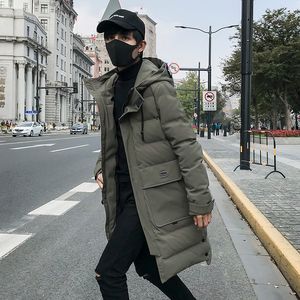 Fashion-Korean Mäns Vinter Jacka Män Lång Tjock Parkas Mens Varm Överrock Man Casual Coat Hooded 3XL 4XL Hög kvalitet