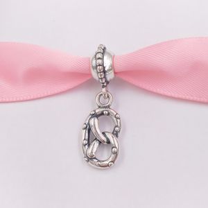 Andy Jewel 925 Sterling Silver Beads Ultra Rare Pandora Pretzel Charm Charms يناسب أساور المجوهرات على طراز Pandora الأوروبي