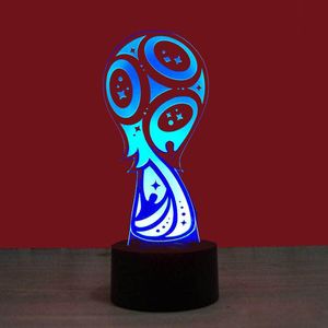 7 색 LED 시각 빛 월드컵 로고 터치 테이블 램프 변경 책상 램프 3D 램프 LED 밤 빛 축구 LED 빛
