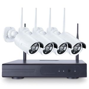 4 pcs 4ch CCTV Wireless 720p NVR DVR 1.0MP IR ao ar livre P2P WiFi IP Security Câmera Vídeo Vigilância - EUA