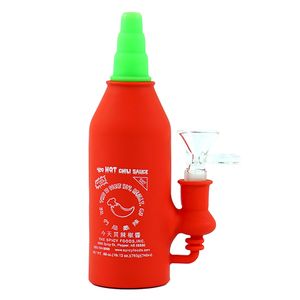 Hookahs Water Pipes Pepper Bottle Shape Silicone Dab Rig Smoke Bongs Tobacco Bubbler Oils Burner Bong