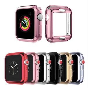 Plating Frame Protective Case Shell for Apple Watch Series 4 40MM 44MM Soft TPU Protector Cover Bumper Accessories