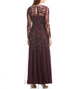 Knöchellanges, mit Perlen verziertes Kleid für die Brautmutter, Dubai, langärmelig, Spitze, Hochzeit, Bräutigam, Kleid, elegante formelle Abendkleider239w