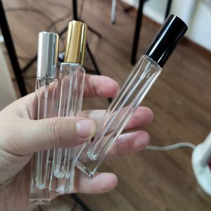 100pcs 10ml Luxury Transparent Glass Spray Perfume Bottle Circle & Square Refillable Empty Bottle Roller on bottles Thick Bottom