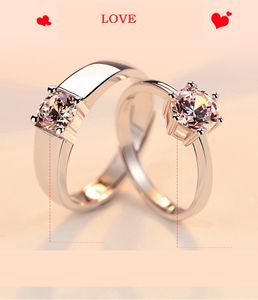 anéis de prata casal moda-, um par de produto autêntico abertura rings.100%, o melhor presente para um namorado e girlfriend.High quali