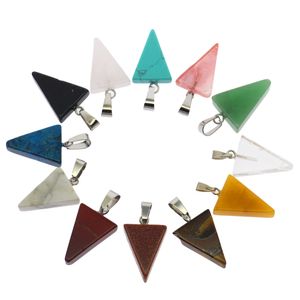 Fashion surprise gem pendant set 12 mixed color semi-precious stone natural agate crystal pendants