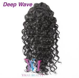 Deep Wave Water Wave Peruwiańskie Ponytails Natural Black 120g 140g 160g 100% Nieprzetworzone Remy Virgin Human Hair Horsetail Rozszerzenia