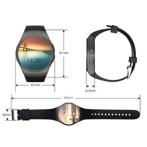 KW18 relógio inteligente totalmente ecrã arredondado Cartão Com SIM Bluetooth Reloj Inteligente inteligente Pulseira slot Heart Rate Monitor Anti perdeu o relógio de pulso