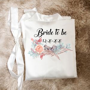 Personalized Bride robe Bridesmaid kimono robes printing flower for wedding birthday party gifts 1pcs 229j