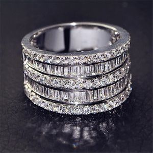 Uroczych kochanków Obiecaj Ring 925 Sterling Silver T Kształt Kubiczny Diament Zaręczyny Zaręczyny Pierścionki Dla Kobiet Mężczyzn Biżuteria Prezent