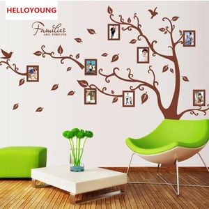 DIY Duvar Sticker Büyük Kahverengi 3D DIY Fotoğraf Ağacı PVC Duvar Çıkartmaları / Yapışkan Aile duvar Etiketler Duvar Sanatı Ev Dekorasyonu