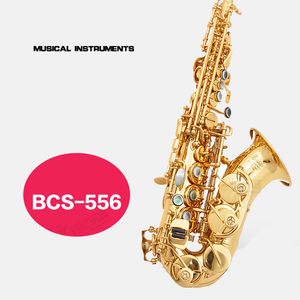 Bastet BCS-556 New High Quality Brass Gold Lacquer Professional Soprano B(B) Tune B Flat Student Saxophone Musical Instrument with Case