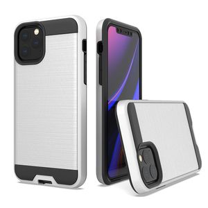 Casos de caso escovado de armadura de camada dupla para iPhone 13 12 11 Pro Max 6 6S 7 8 Mais X XS XR Hard Coverproof