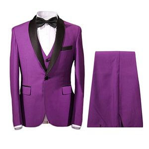 Suit classico da uomo a 3 pezzi Tuxedo Wedding Business Party Business Party (Giacca + Vest + Pantaloni)