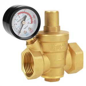 Freeshipping Dn25 Pressure Reducer Adjustable Water Pressure Reducing Regulator Reducer+Gauge Meter