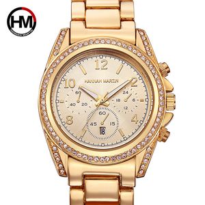 Drop Shipping Rose Gold Top Luxury Brand Женщины Rhinestone часы Montre Femme Календарь водонепроницаемый моды платье Женские часы