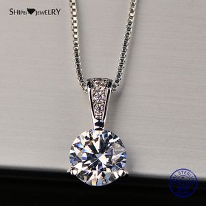 Shipei 925スターリングシルバーネックレス女性ファインジュエリーハートと矢印を作成Moissaniteペンダントネックレス誕生日プレゼントCX200609