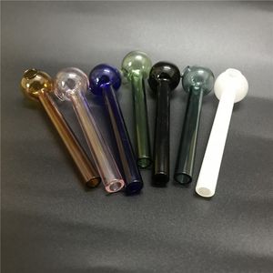 Pyrex Glaspfeife 10cm Ölbrenner Rohre Glasbong Clear Balancer Glas Wasserpfeife Shisha Ölplattformen für das Rauchen