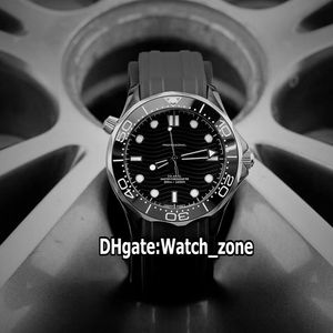 New Diver 300m 210.92.44.20.01.001 Black Texture Dial Miyota 8215 Automatic Mens Watch PVD Black Steel Case Rubber Strap Luxury Watches