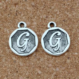 100pcs/lots Antique Silver Letter "G" Alphabet Initial alloy Charms Pendants For Jewelry Making Necklace DIY Accessories