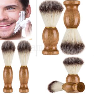 Eco-friendly Barber Salon Shaving Brush punho de madeira Blaireau face Beard Limpeza Men Shaving Navalha escova de limpeza Appliance Ferramentas DA182