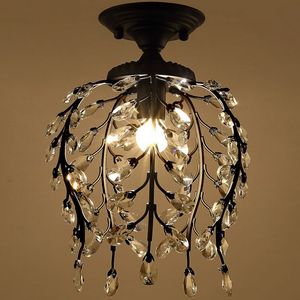 European-style creative simple crystal ceiling lamp E27 LED chandelier for bedroom living room dining room study aisle cafe bar MYY