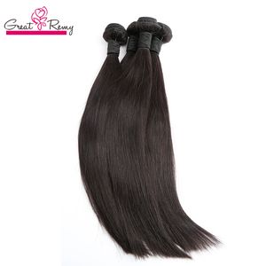 100％中華髪3バンドルレミー人間の髪織りストレートナチュラルカラー安い中華髪greatremyドロップ輸送
