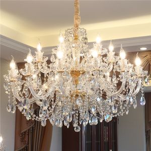 Lustre de cristal europeu, lâmpada para sala de estar, restaurante, quarto, casa, vila, escada, sala de jantar, velas