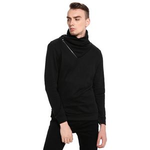 Fashion-shion Korean Punk Style Zipper Pullover Men thermal Sweater Casual Long Sleeve Knitwear