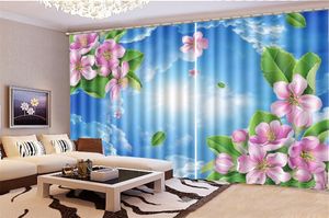 3d Cortina Promoção Janela céu azul e nuvens brancas interior decorativo cortinas blackout bonito