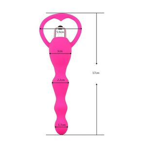 Vibratore anale Sesso Donna Perline anali Vibratore Giocattoli Massaggio Spina in silicone Adulto