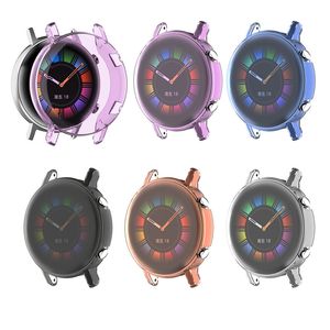 Assista Caso de Protetor para Huawei Watch GT 2 Caso Capa 42mm 46mm Soft Silicone TPU TPU Protetor de tela transparente para GT2