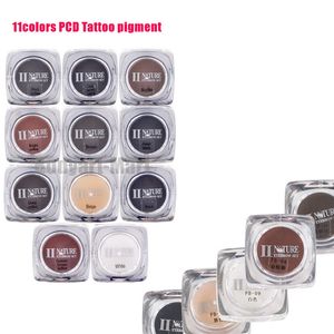 Permanent Makeup Ink Eyebrow Tattoo Ink Set 10ML 11 Colors Lip Microblading Pigment Professional free shipping