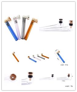 Metallo fumo tubi tubo accessori in vetro con schermo metallico Ciotola Mesh Clear Handle Pipes Mini Glass Spoon mano tabacco per sigarette Dab Strumento