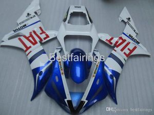 100% passning. Injektionsgjutningsmaskin för Yamaha R1 2002 2003 Vitblå Fairings YZF R1 02 03 GG47