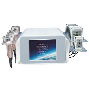 Professionell 6 i 1 Kavitationsmaskin Diod Lipo Laser Slimming Hud Åtdragningssystem RF vakuumkavitation Fettreducering Celluliteravlägsnande