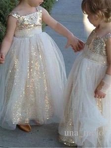 Ball Gown Flower Girls Dresses Sweep Train Illusion Bodice Applique Birthday Party Girls Pageant Gowns With Bow Customized