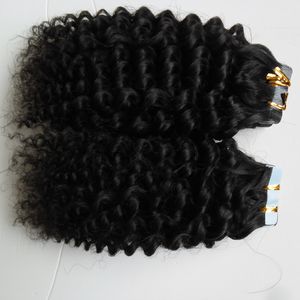 Taśma w Remy Human Hair Mongolian Kinky Curly 10 