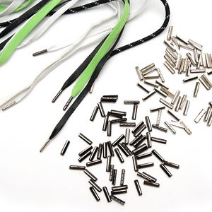 100 datorer Skospetsar mm Metal Aglet Ends Bullet Lock Clips DIY Replacement Head för Shoestrings