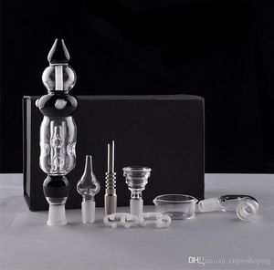 Wasserpfeifen Black Set 3.0 Glas Ölbrenner Rohr Wasser Bongs mit Titan Nagel Bongs Wasserpfeifen Tabak Rauchen Zubehör