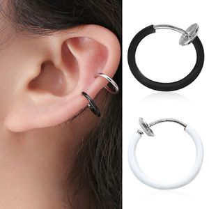 1PC Punk Rock Ear Clip Cuff Wrap Earrings On Fake Piercing Nose Lip Hoop Rings For Women Men Unisex Punk Clip Ear Chic Jewelry