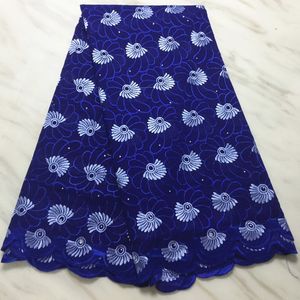 5ヤード/ PC美しいロイヤルブルーアフリカの綿織物刺繍スイスのボイルドライレース服のためのボイルドライレースBC108-5