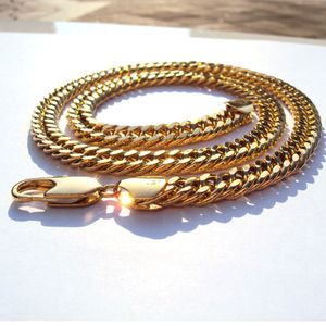 Herrenkette, schwere 22-Karat-24-Karat-Thai-Gelb-Massivgoldfüllung, MIAMI-Kette, Halskette, 61 cm, Schmuck, 10 mm, Modell, dick, klobig