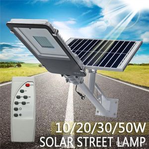 10/20/30 / 50W exterior impermeável LED Solar Powered Path Wall Street Luz Flood lâmpada para Quintal 3 modos de funcionamento