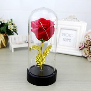 Suprimentos de festa rosa eterna flor micro decoração de paisagem com luzes dia dos namorados